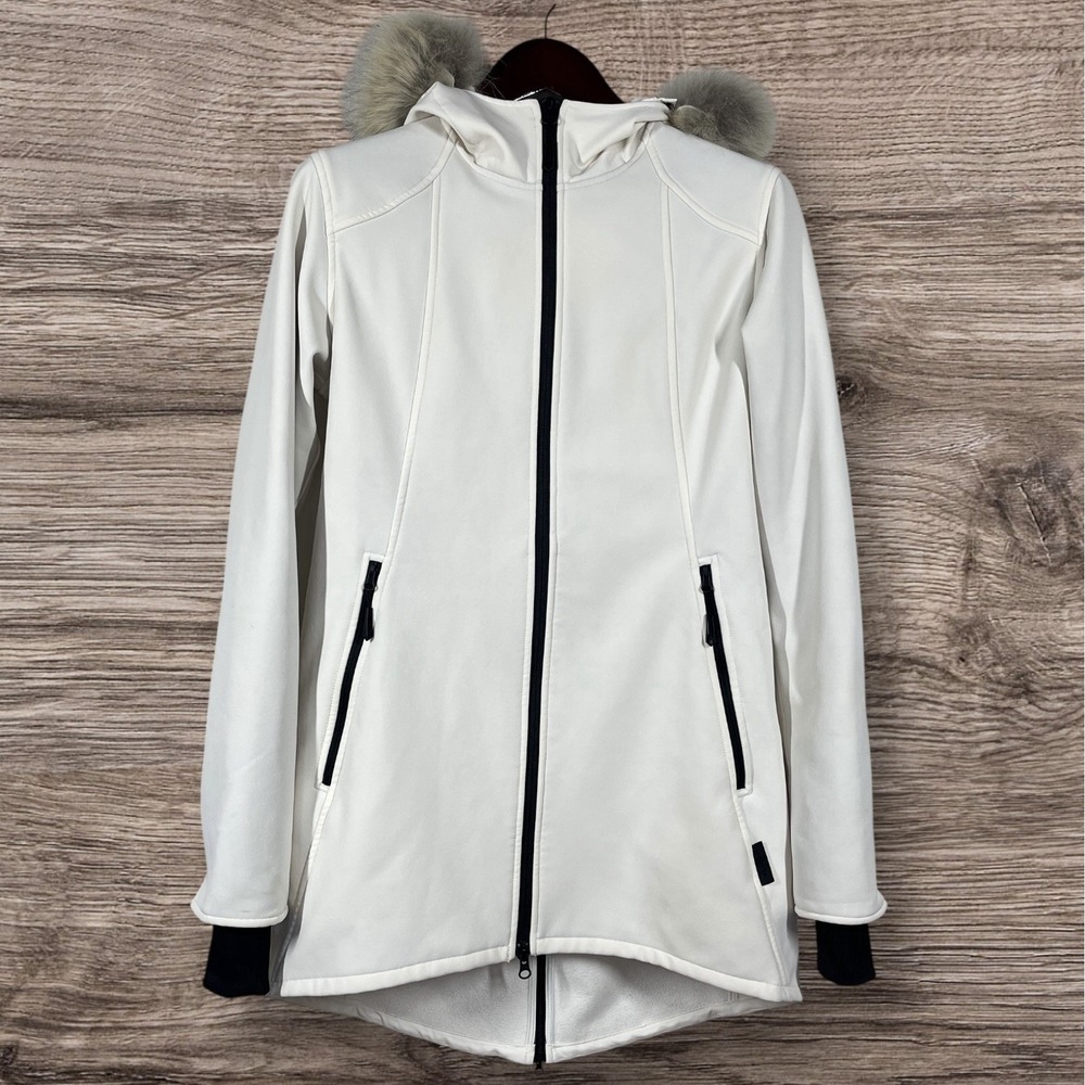 Beyond Clothing Corday Softshell L5 Jacket Womens M LONG Removable Fur Trim Hood